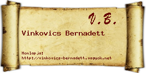 Vinkovics Bernadett névjegykártya